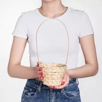 Корзина плетёная, 13х9х30 см, натуральный