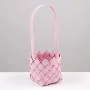 Корзина плетёная, 13x32 см, розовый