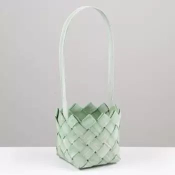 Корзина плетёная, 13x32 см, зеленый