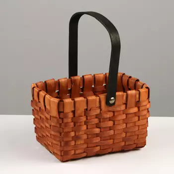 Корзина плетёная, 221512 см, ручка h=14 см, секвойя, коричневый