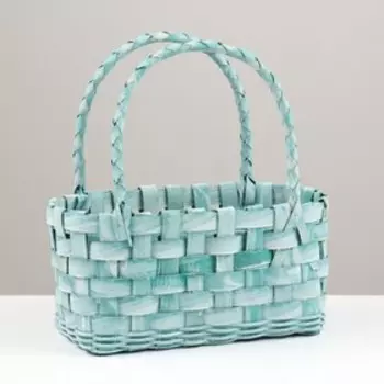 Корзина плетёная, 28x17х13х29 см, голубой