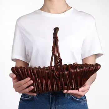 Корзина плетёная, 41х19х9x22 см, коричневый