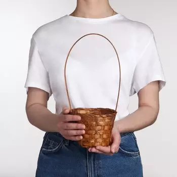 Корзина плетёная, бамбук, коричневая