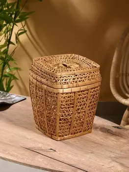 Корзина плетёная «Баскет», 242428 см, бамбук, светлая