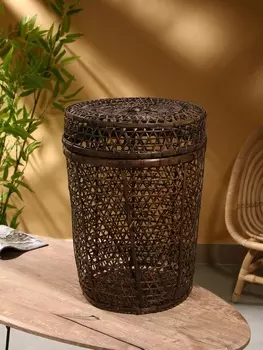 Корзина плетёная «Баскет», 393950 см, бамбук, тёмная