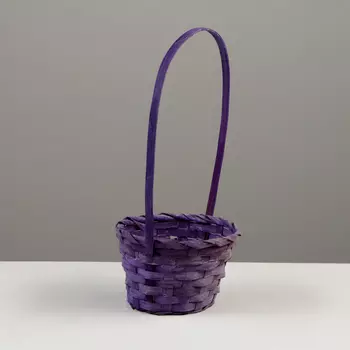 Корзина плетёная, 13139.5 см, ручка h=21 см, бамбук, фиолетовая