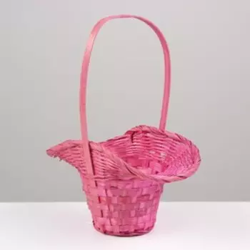 Корзина плетёная "Шляпа", 9x14/10x30 см, ярко-розовый