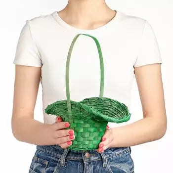 Корзина плетёная "Шляпа", 9x14/10x30 см, зеленый