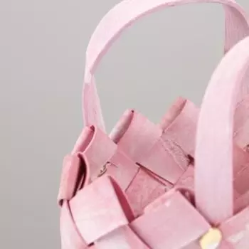 Корзина плетёная "Сумка", 15x11x17 см, розовый