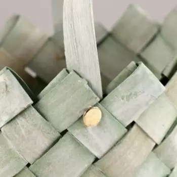 Корзина плетёная "Сумка", 15x11x17см, зеленый