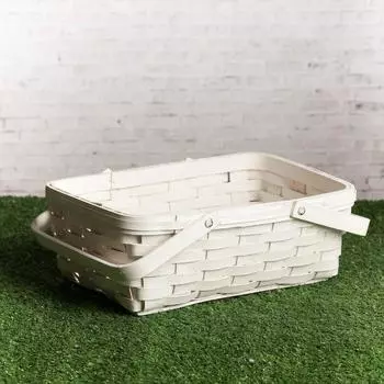 Корзина плетёная «Плетёнка», белая, 31.51225.5 см, шпон