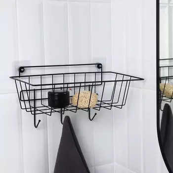 Корзина с 3-мя крючками, 372019.5 см, чёрная