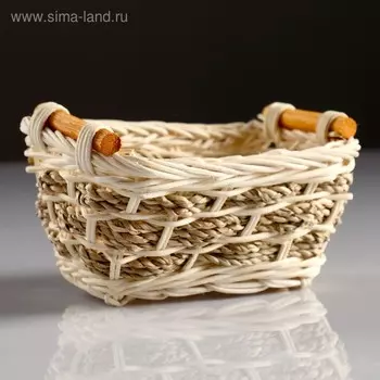 Корзина, с ручками, 15×11×8 см, ротанг