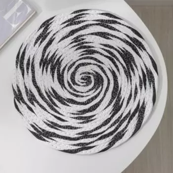 Корзина для хранения плетёная с ручками и салфетка ручной работы Доляна «Жгут», 35236 см, цвет чёрно-белый