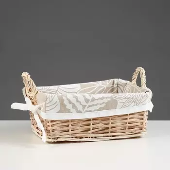 Корзина с ручками "Пальмовый лист", 270 х 170 х 110/160 мм, натуральный