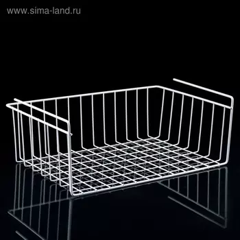 Корзина сетчатая навесная на полку, 40×26×14 см, цвет белый