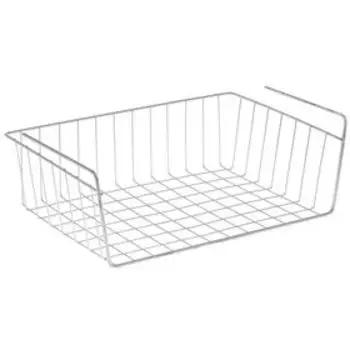 Корзина сетчатая навесная на полку, 40×26×14 см, цвет хром