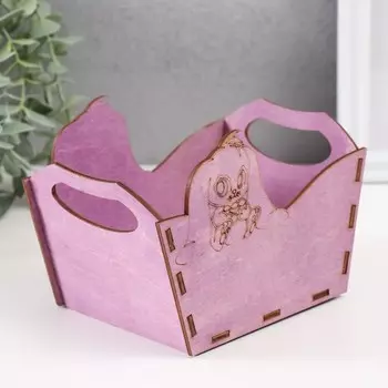 Корзина-шкатулка Пасхальная "Яйцо" 15,6х10,5х11 см, сиреневый