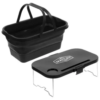 Корзина складная для пикника, 47х26х24 см, стол 45х29х17 см, цвет чёрный