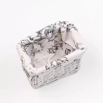 Корзина стеллажная "Цветы", 200 х 130 х 150 мм, белая