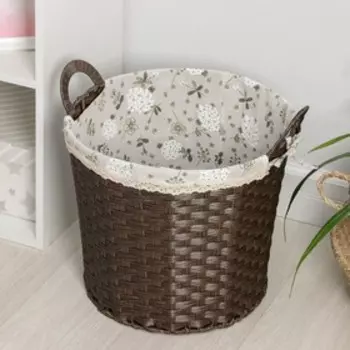 Корзина универсальная Доляна «Полянка», плетёная, 43×40×41,6 см, цвет коричневый