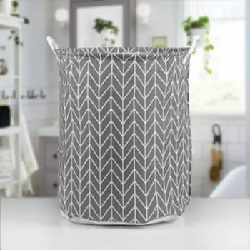 Корзина для белья Доляна «Зигзаг», 353545 см, серая