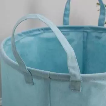 Корзина бельевая текстильная «Мишутка», 3635 см, цвет голубой