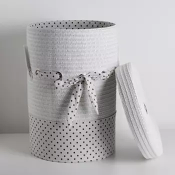 Корзина для белья универсальная плетёная Доляна «Грей», 363648 см, цвет белый