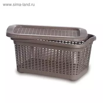 Корзина универсальная с крышкой, 20 л, цвет МИКС