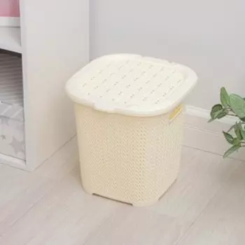 Корзина универсальная с крышкой «Вязаный узор», 15 л, 303130 см, цвет МИКС