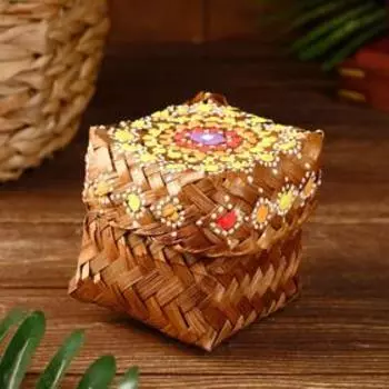 Корзинка бамбуковая "Яркая" 9х9х9 см