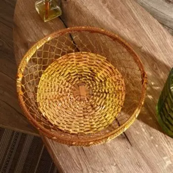 Корзинка для фруктов "Фатин" алюминий, 39х39х8 см