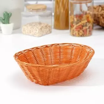 Корзинка для фруктов и хлеба Доляна «Капучино», 25186.5 см, пластик, плетёная, коричневая