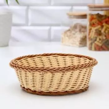 Корзинка для фруктов и хлеба Доляна «Молочный шоколад», d=22 см