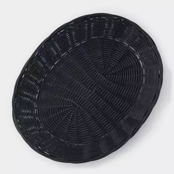 Корзинка для фруктов и хлеба Доляна «Плетёнка», 27226 см, пластик, плетёная, коричневая