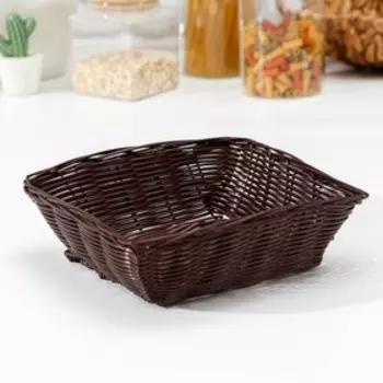 Корзинка для фруктов и хлеба Доляна «Шоко», 20206,5 см, пластик, плетёная, коричневая