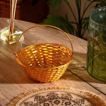 Корзинка для фруктов "Карима" алюминий, 19х19х7 см