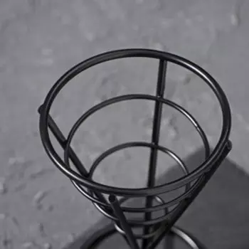 Корзинка для картофеля фри Доляна «Лукси», 101014.5 см, нержавеющая сталь, чёрная