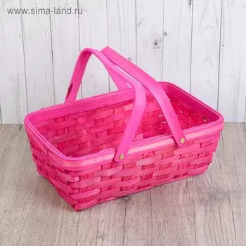 Корзинка «Лукошко», 31,5×21,5×12/25,5 см, розовая, шпон