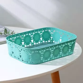 Корзина для хранения Доляна «Подсолнухи», пластик, 24176 см, МИКС