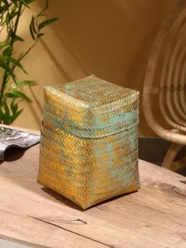 Корзинка плетёная «Голден», 202026 см, голубая