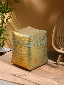 Корзинка плетёная «Голден», 252530 см, голубая