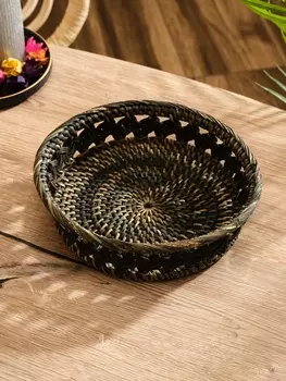 Корзинка плетеная ротанг, 22х22х6 см