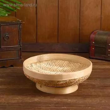 Корзинка плетёная из ротанга "Крисна" 25x25x10см