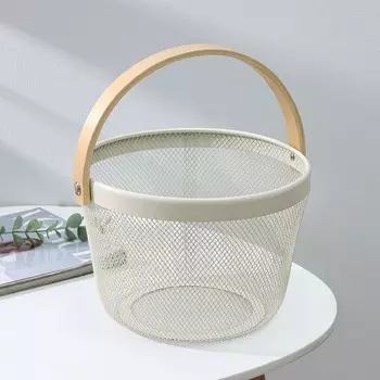 Корзинка универсальная круглая LaDоm, 262618 см, кремовая