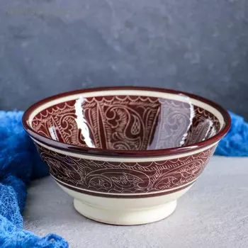 Коса Риштанская Керамика "Узоры", 18 см, большая, коричневая