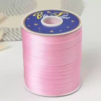 Косая бейка атласная, 15 мм × 132 м, цвет бледно-розовый F134