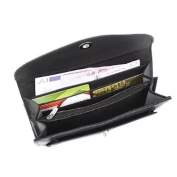 Кошелек, кнопка, 5 отд. для купюр, 2 для монет, 4 для карт, чер. сирень питон/чер. шора