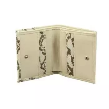 Кошелек, кнопка, 6 карманов, 1 отдел для мелочи, н/к бежевый питон/бежевый матовый