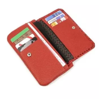 Кошелек, кнопка, 8 карманов, 1 отдел для мелочи, н/к алый флотер/красный КЛ